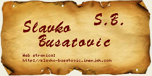 Slavko Bušatović vizit kartica